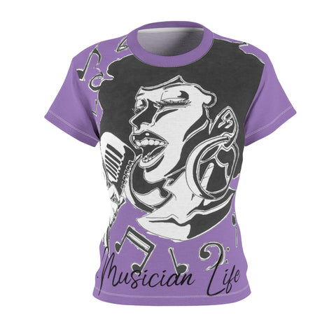 "Sing your heart out" fitted Aniba ML Tee L-Purple